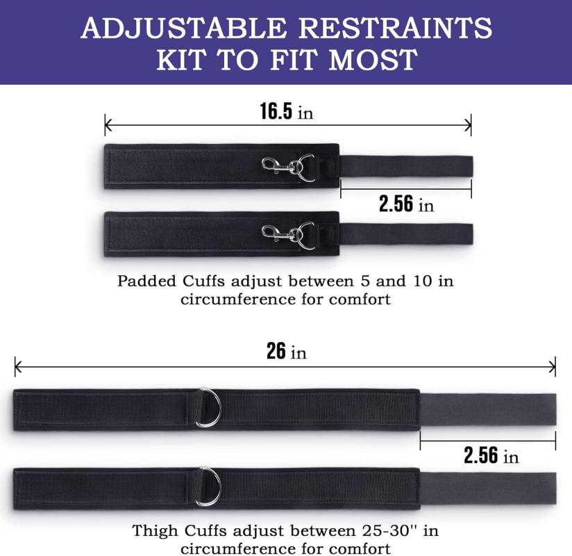 BDSM Restraint Kit – Adjustable Handcuffs & Thigh Straps for Couples Play